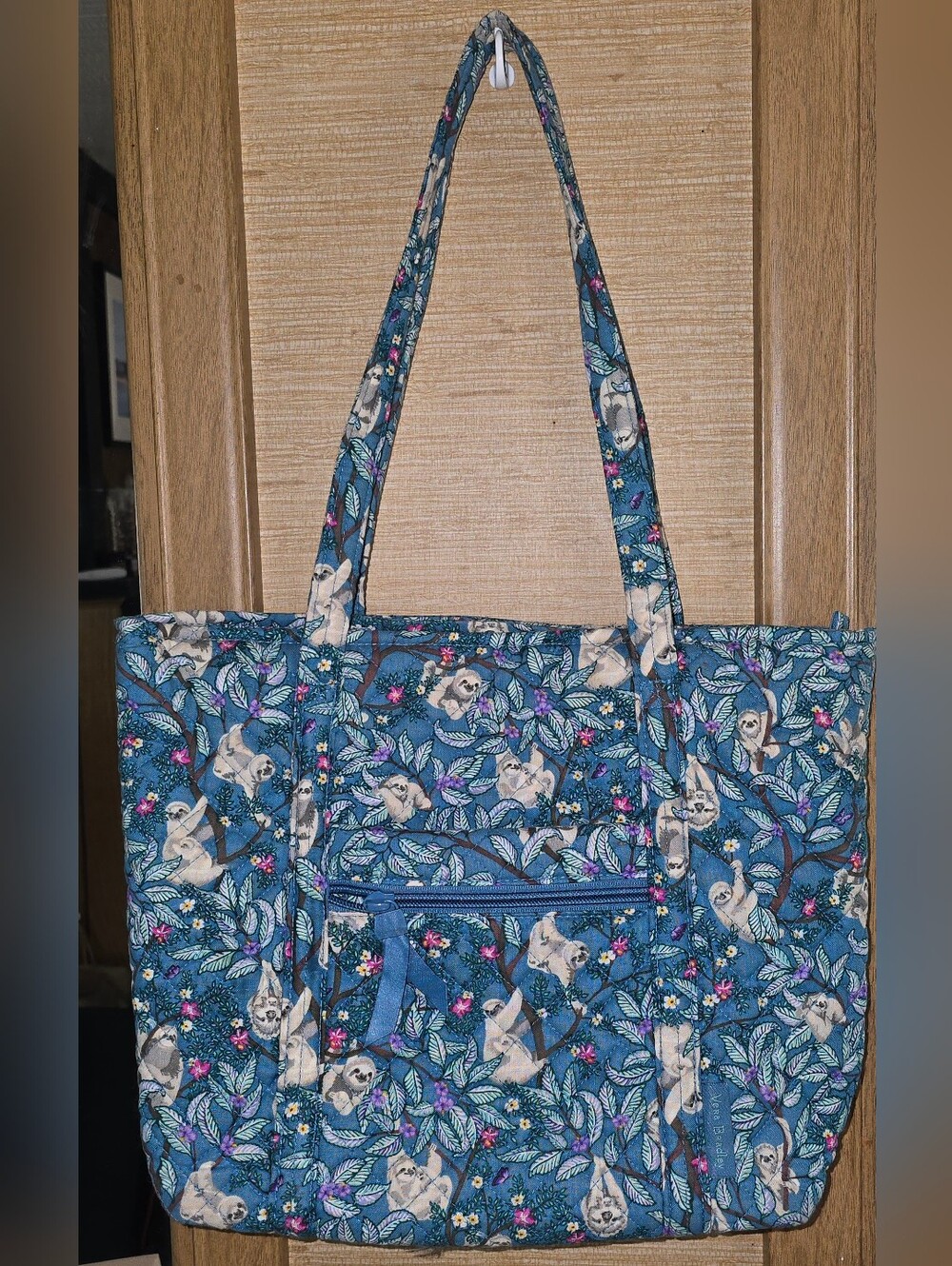Vera Bradley Small Tote with Sloths Hanging Around Pattern. Like New.